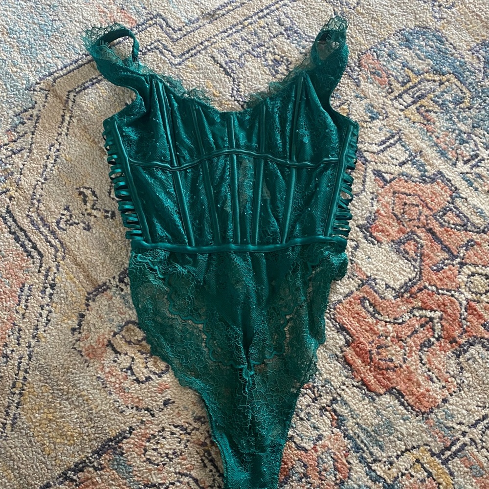 Victoria's Secret Green Lace Bodysuit
